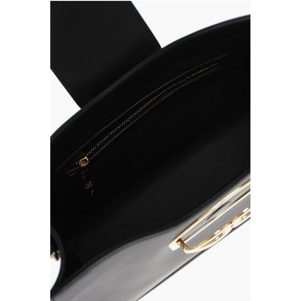 Moschino LOVE Faux Leather Shoulder Bag with Golden Hearts