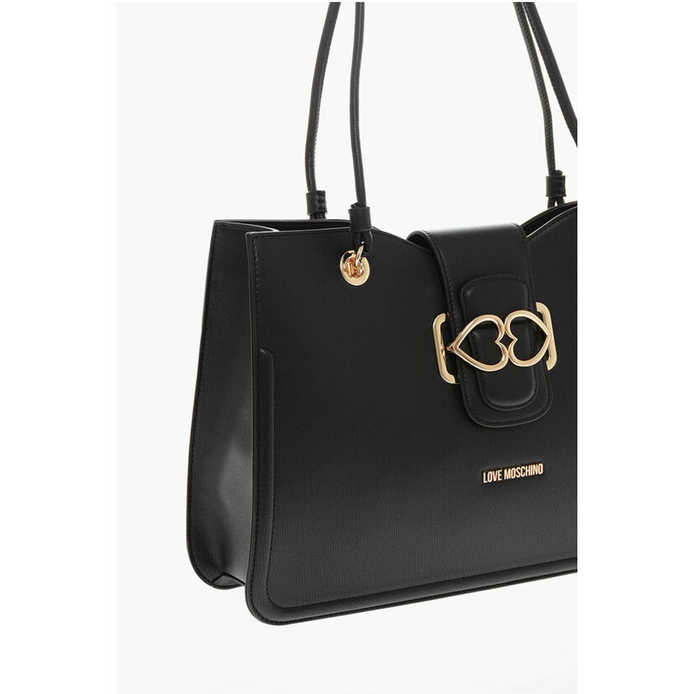 Moschino LOVE MOSCHINO Faux Leather Tote Bag with Golden Closure