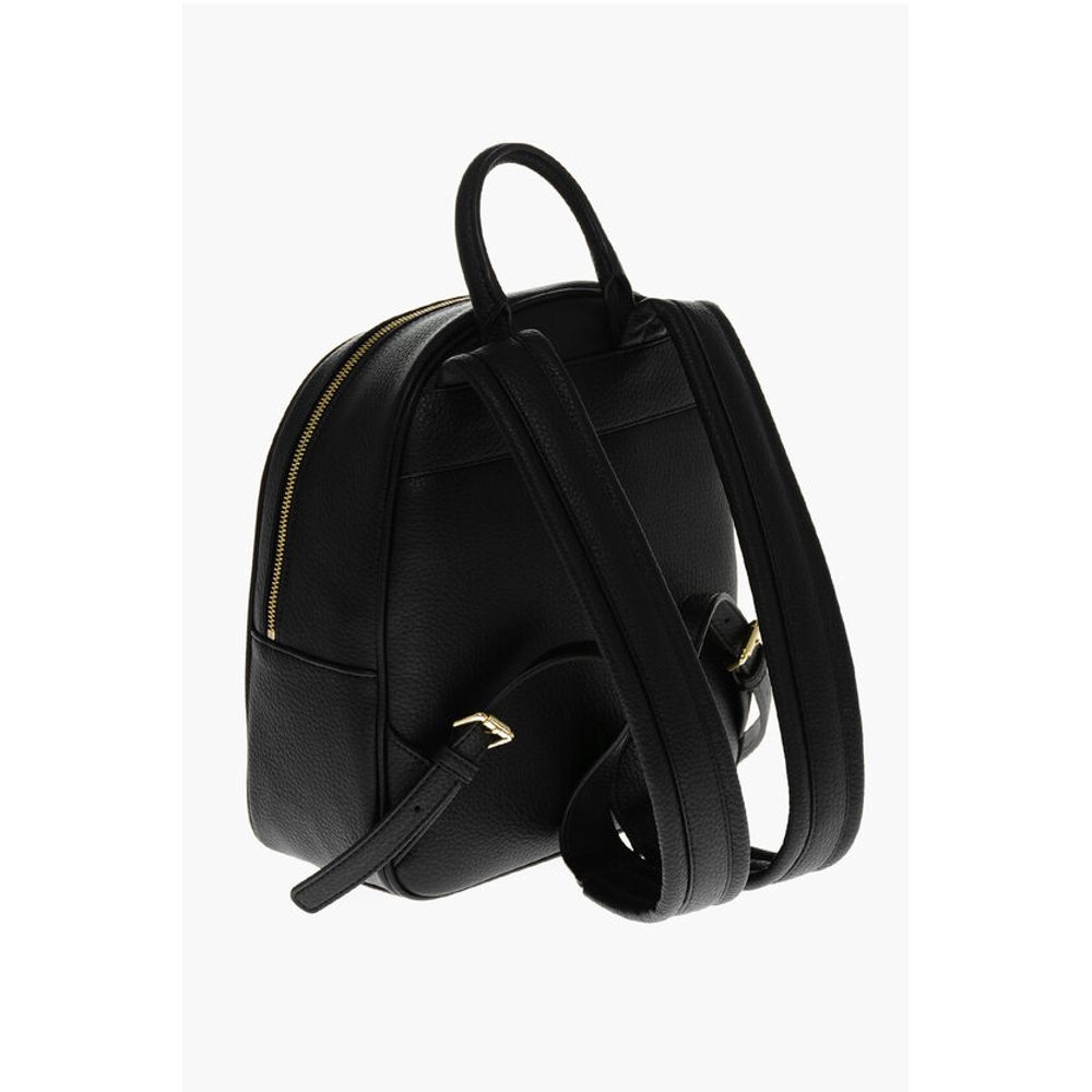 Moschino LOVE Textured Faux Leather Backpack with Embossed Logo