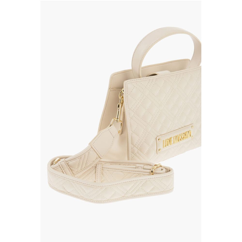 Moschino LOVE Quilted Faux Leather Bag with Removable Shoulder Strap