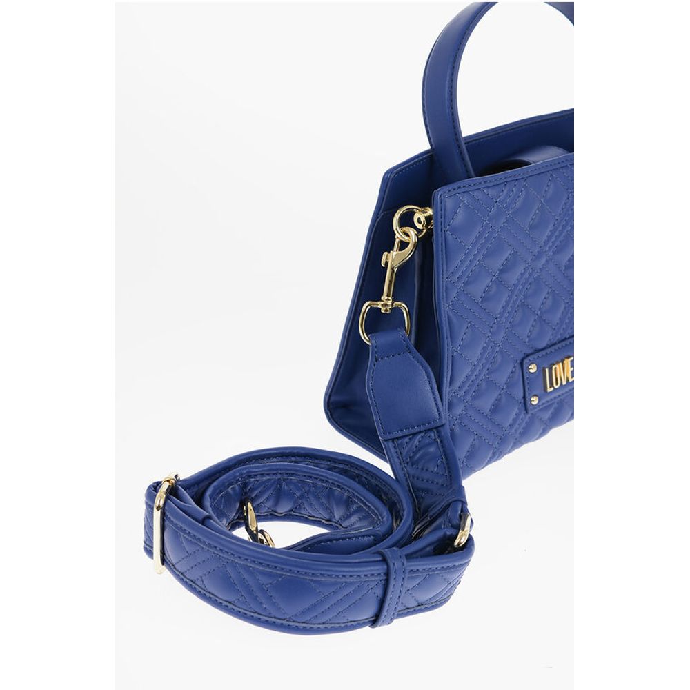 Moschino LOVE Quilted Faux Leather Bag with Removable Shoulder Strap