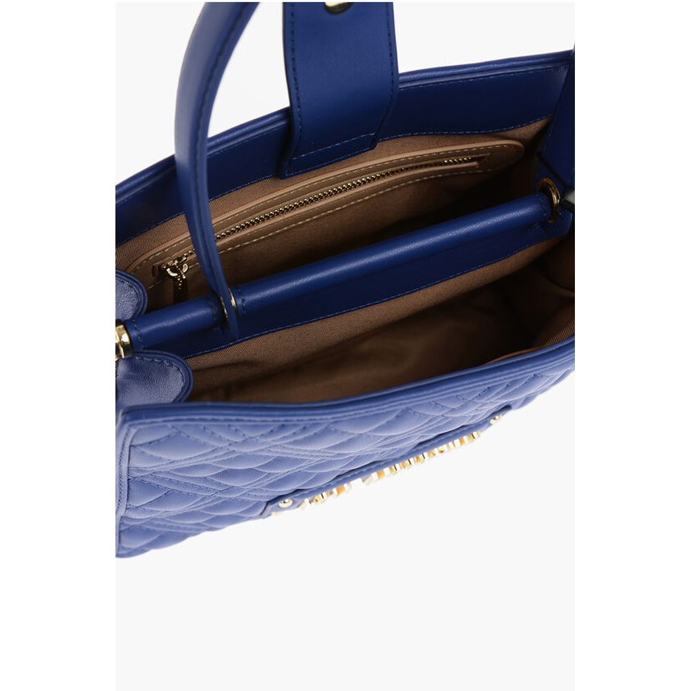 Moschino LOVE Quilted Faux Leather Bag with Removable Shoulder Strap