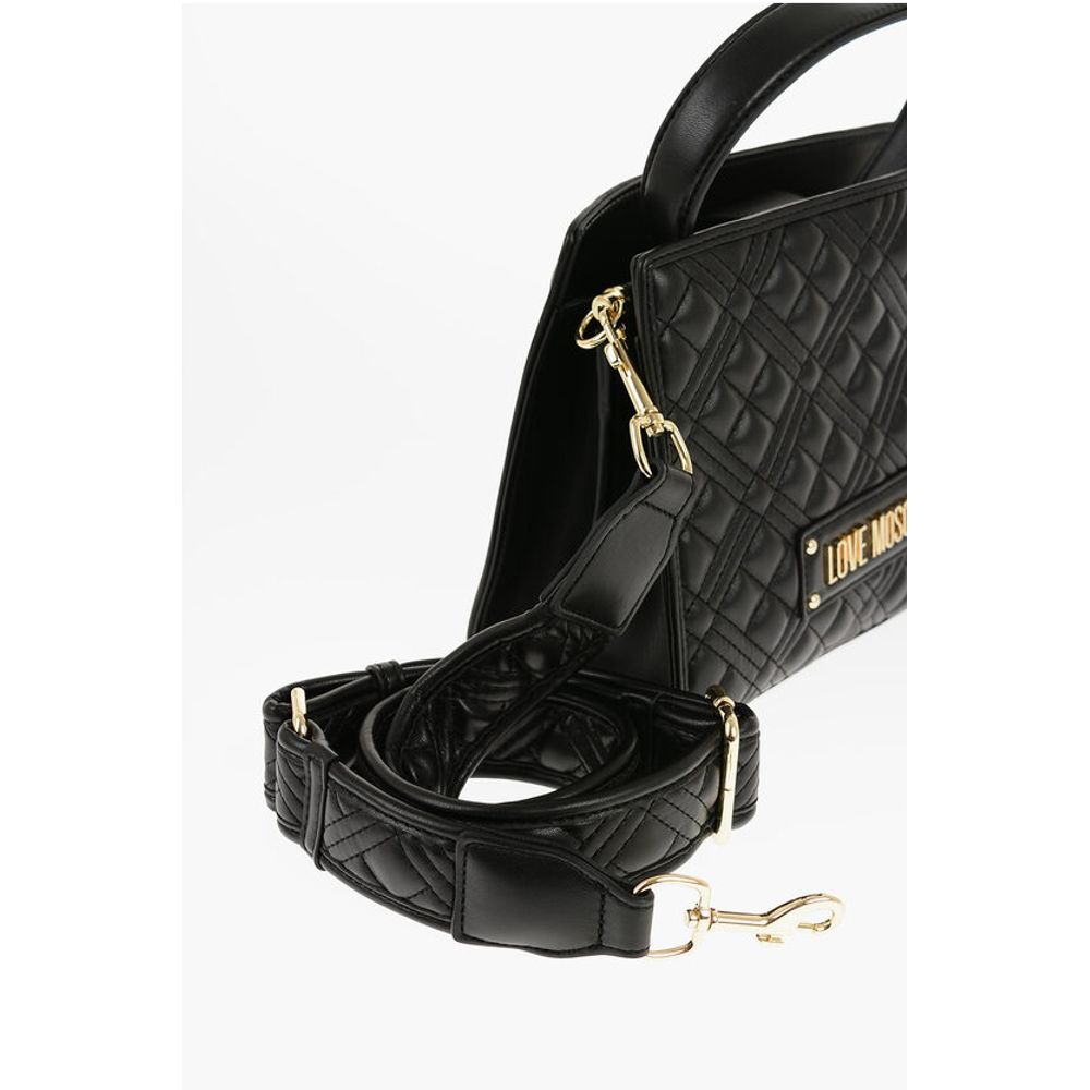 Moschino LOVE Quilted Faux Leather Bag with Removable Shoulder Strap