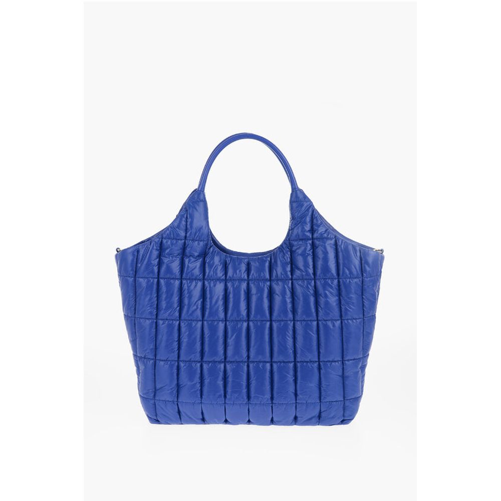 Moschino LOVE Quilted Nylon Tote Bag with Faux Leather Trims
