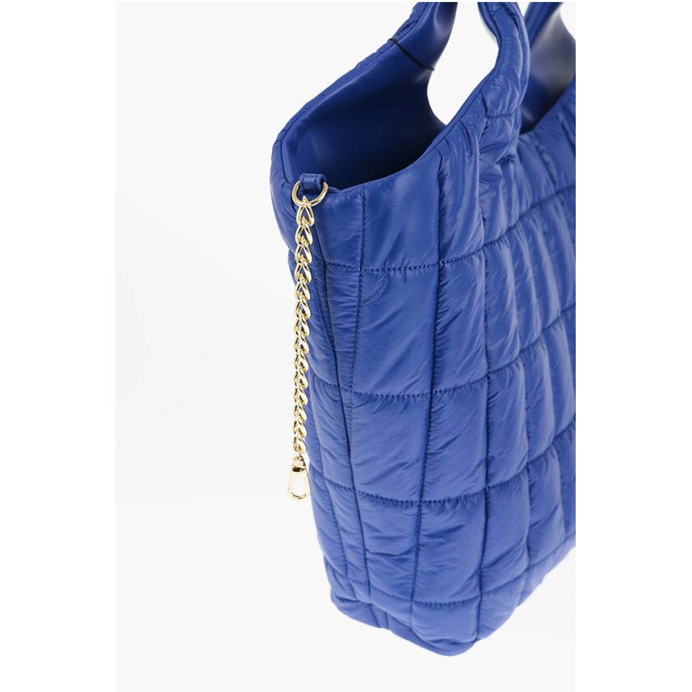 Moschino LOVE Quilted Nylon Tote Bag with Faux Leather Trims
