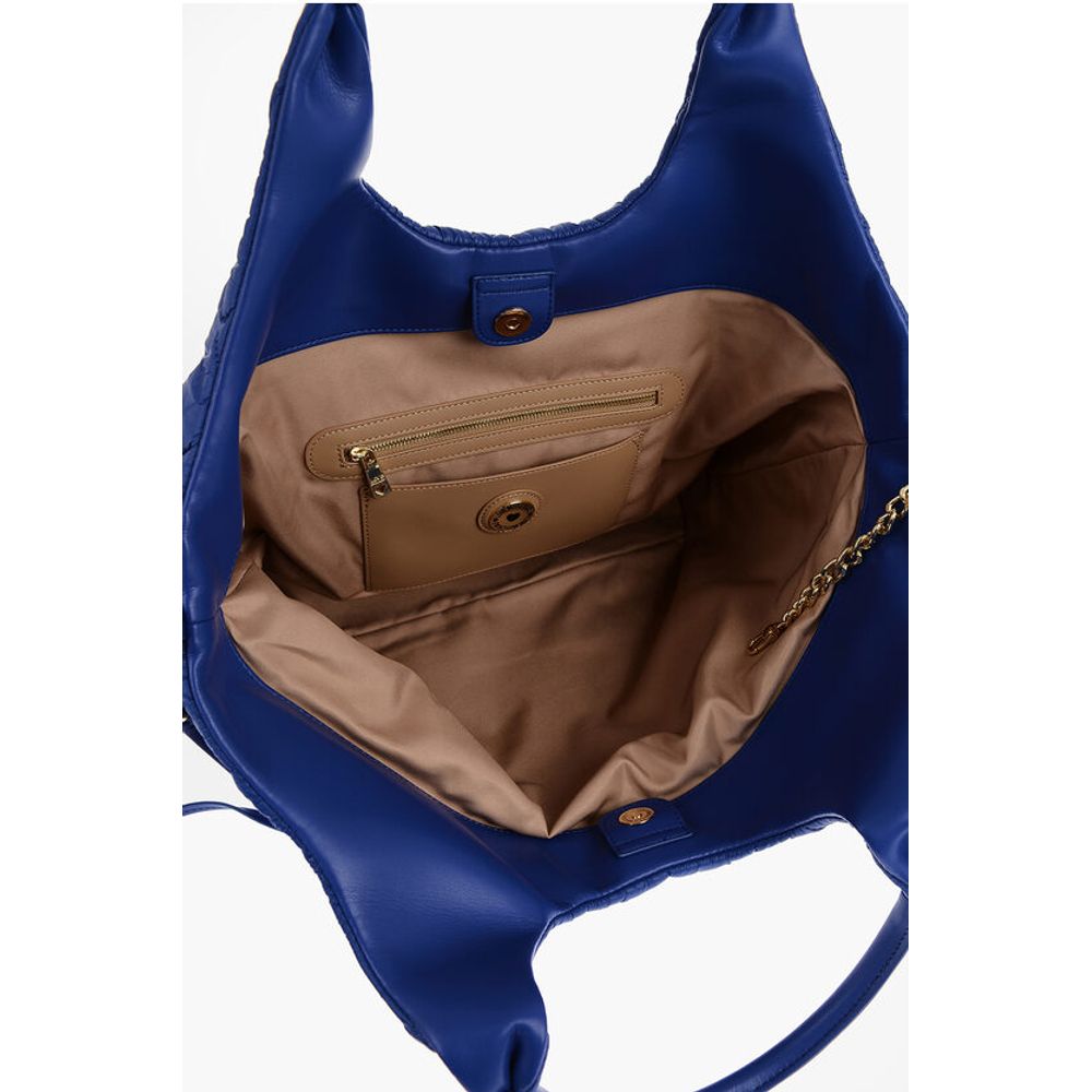 Moschino LOVE Quilted Nylon Tote Bag with Faux Leather Trims