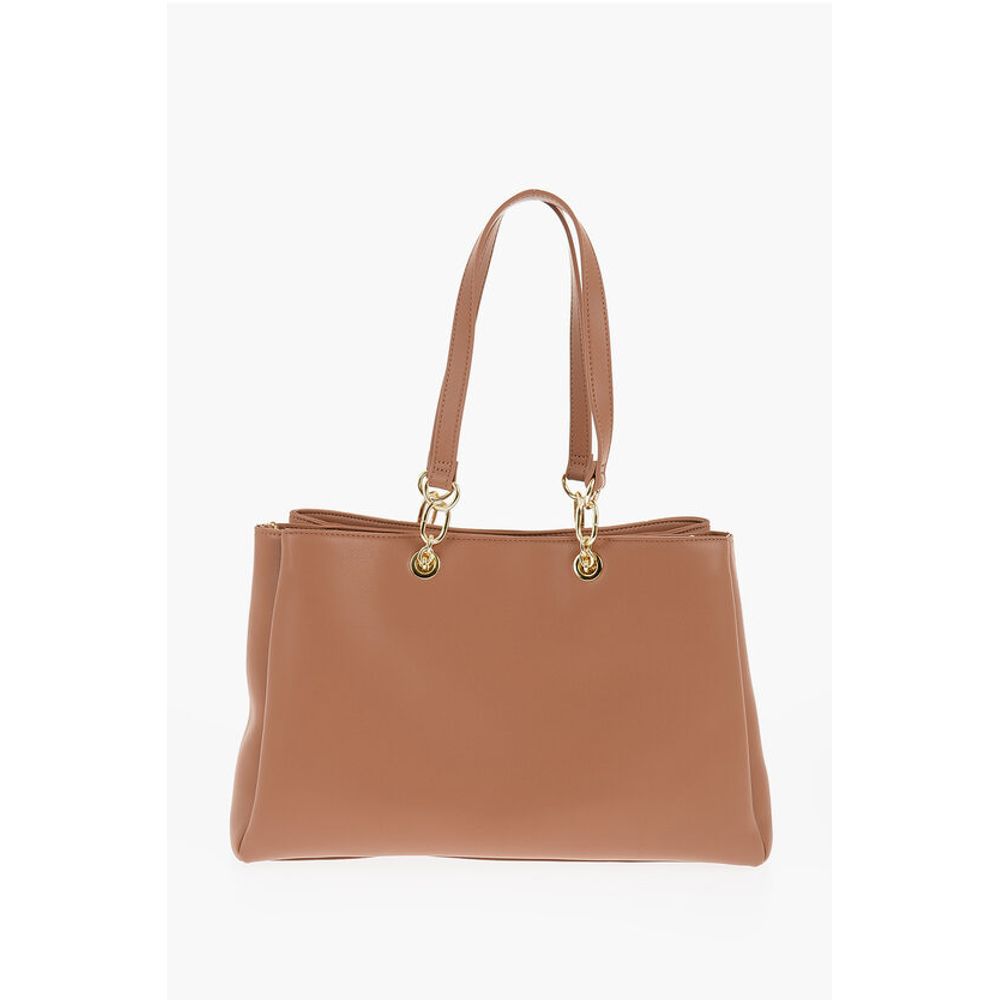 Moschino LOVE Faux Leather Tote Bag with Golden Logo