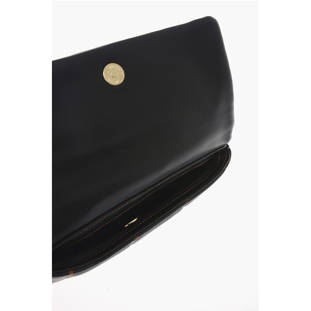 Moschino LOVE Faux Leather Clutch With Embossed and Golden Logo