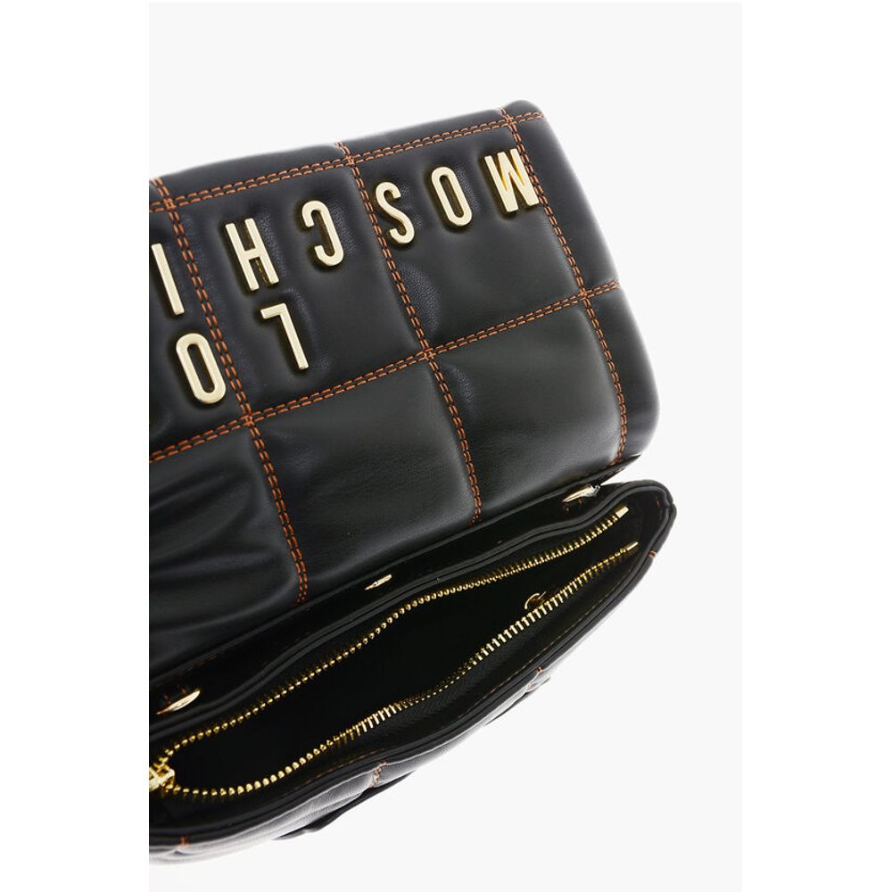 Moschino LOVE Faux Leather Clutch With Embossed and Golden Logo