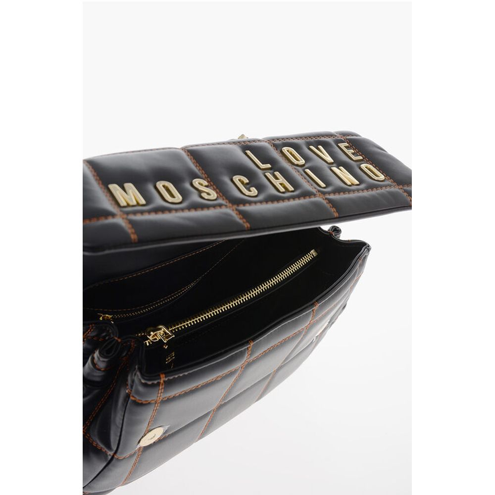 Moschino LOVE Quilted Faux Leather Bag with Golden Logo