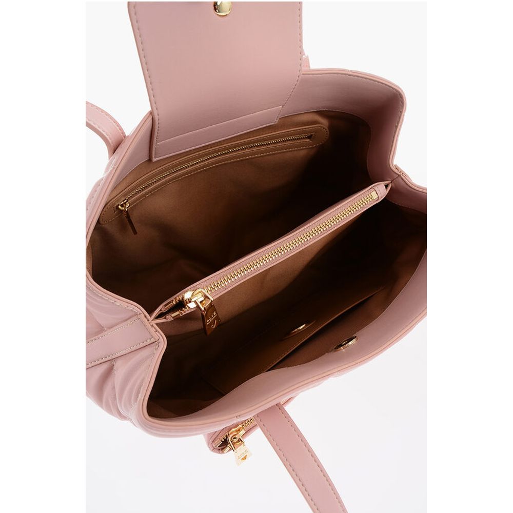 Moschino LOVE Quilted Faux Leather Shoulder Bag with Golden Logo