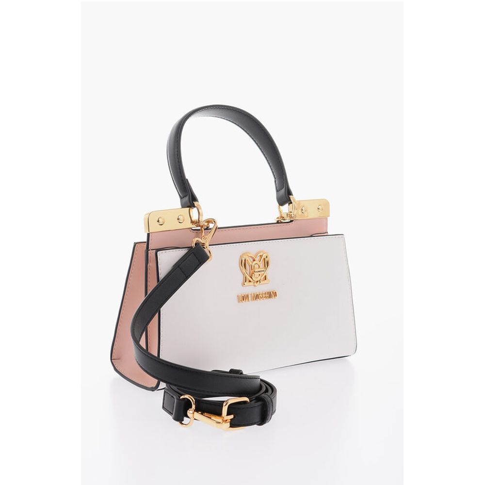 Moschino LOVE Faux Leather Handbag with Golden Details
