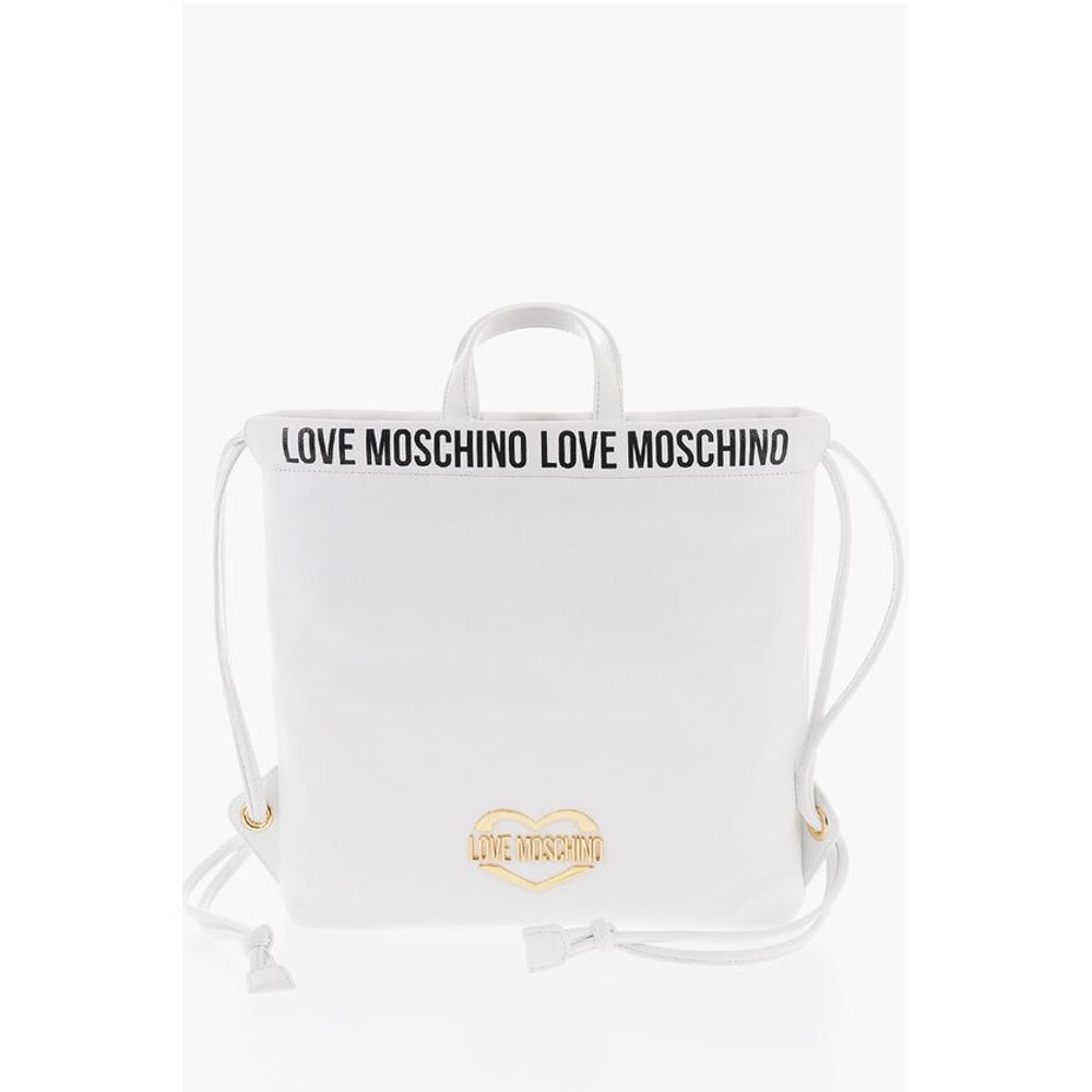 Moschino LOVE Faux Leather Handbag with Printed Logo