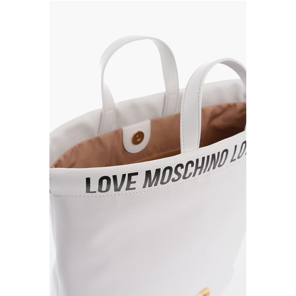 Moschino LOVE Faux Leather Handbag with Printed Logo