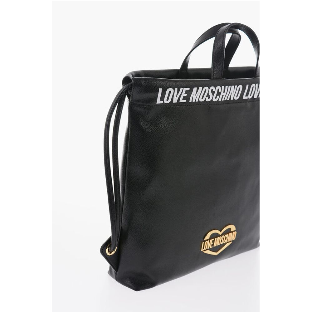 Moschino LOVE Faux Leather Handbag with Printed Logo