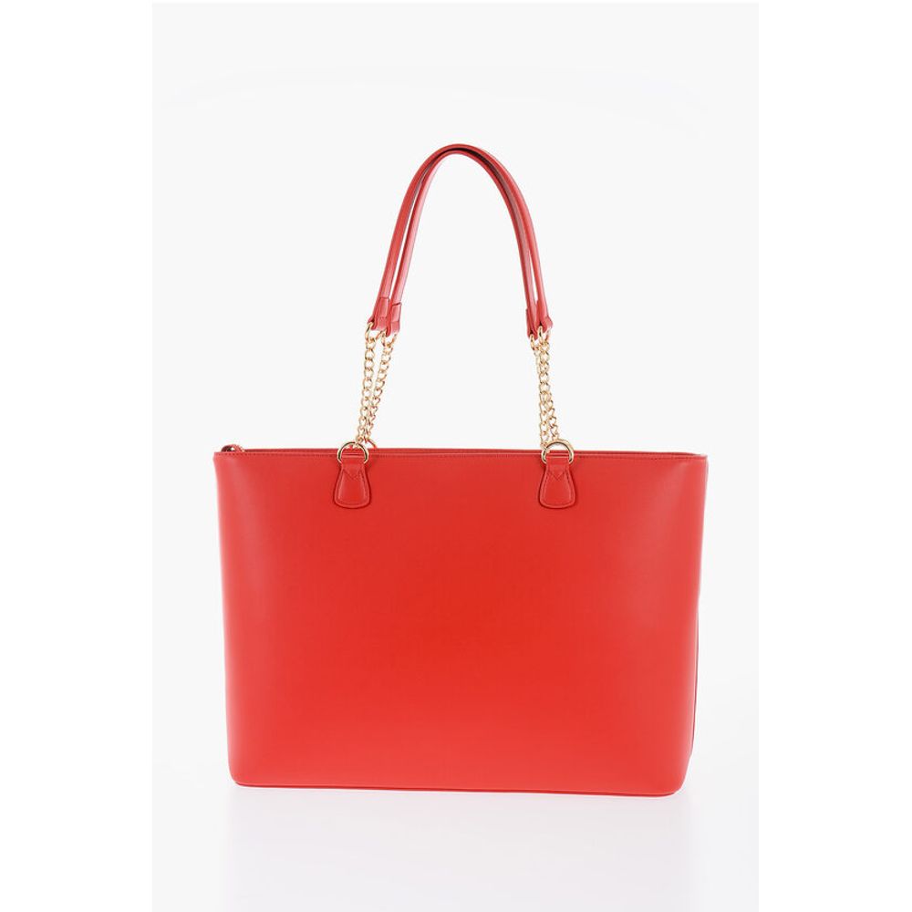 Moschino LOVE Faux Leather Tote Bag with Golden Details