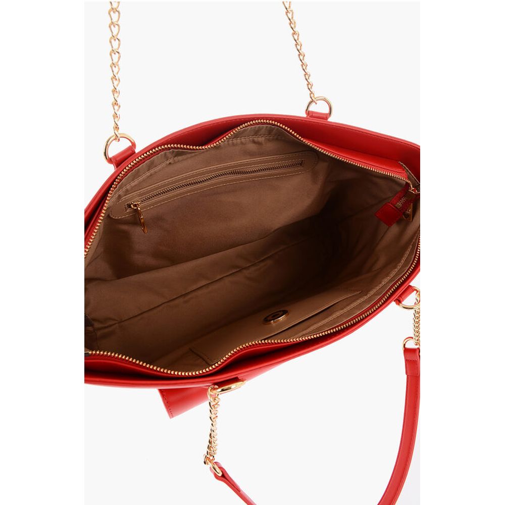 Moschino LOVE Faux Leather Tote Bag with Golden Details