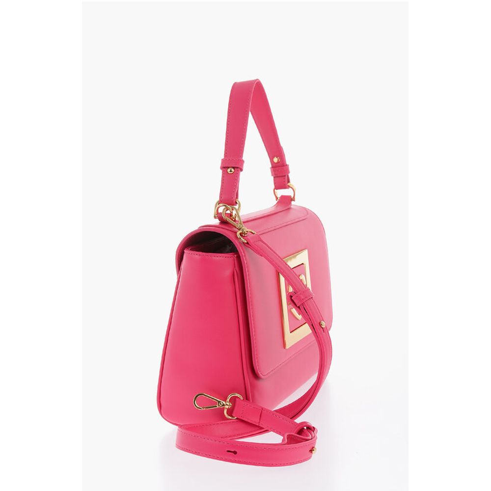 Moschino LOVE Faux Leather Shoulder Bag with Metal Golden Logo