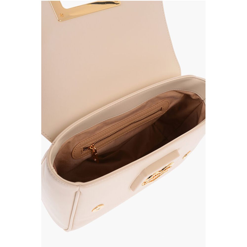 Moschino LOVE Faux Leather Shoulder Bag with Metal Golden Logo