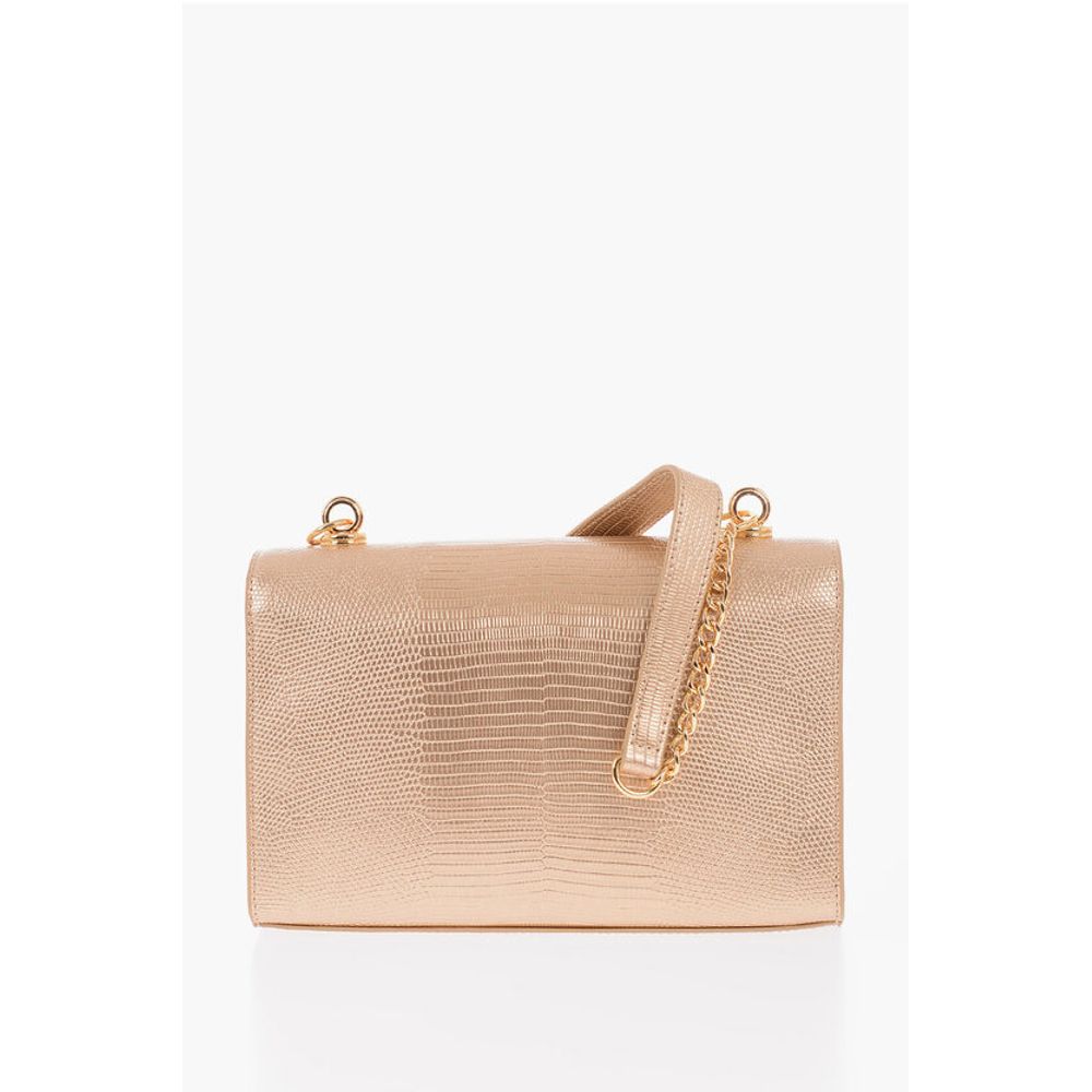 Moschino LOVE Metallic Faux Leather Shoulder Bag