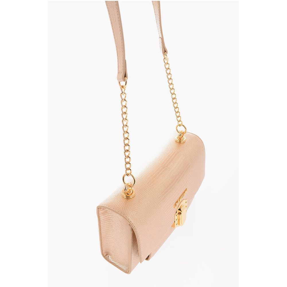 Moschino LOVE Metallic Faux Leather Shoulder Bag