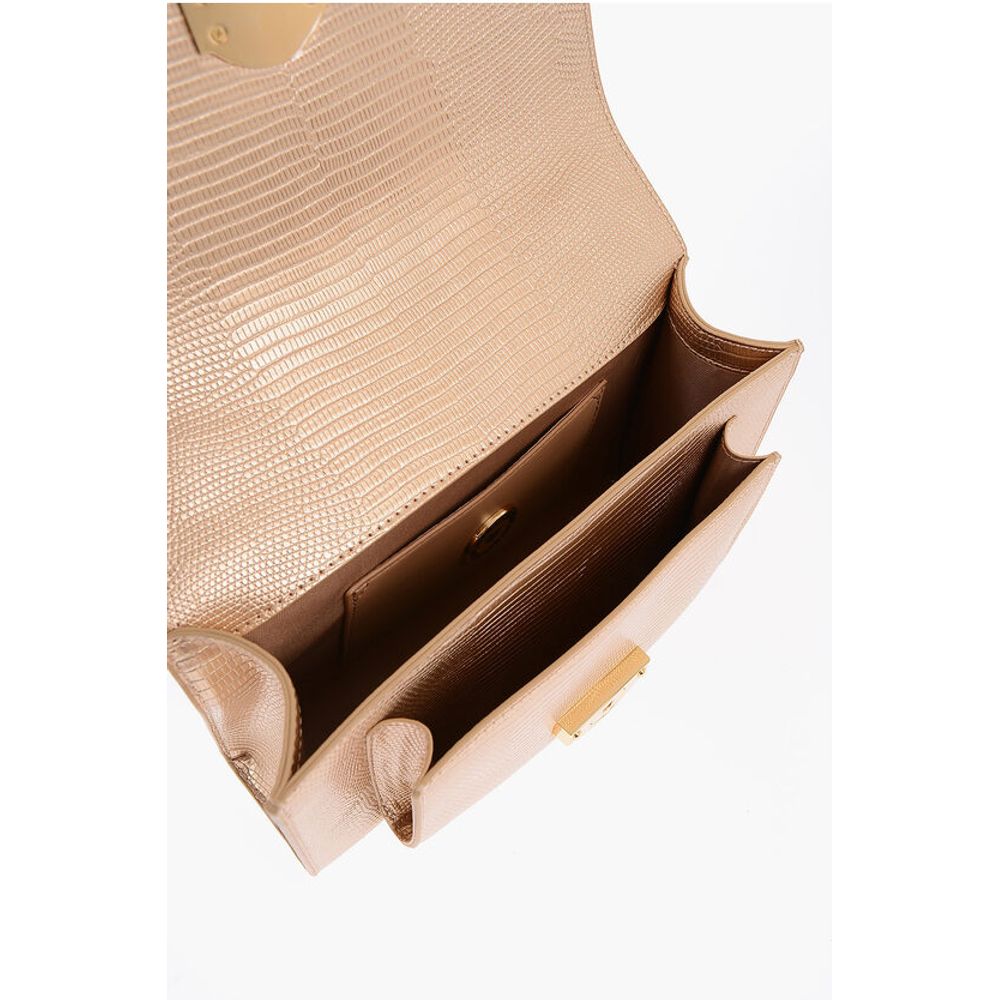 Moschino LOVE Metallic Faux Leather Shoulder Bag