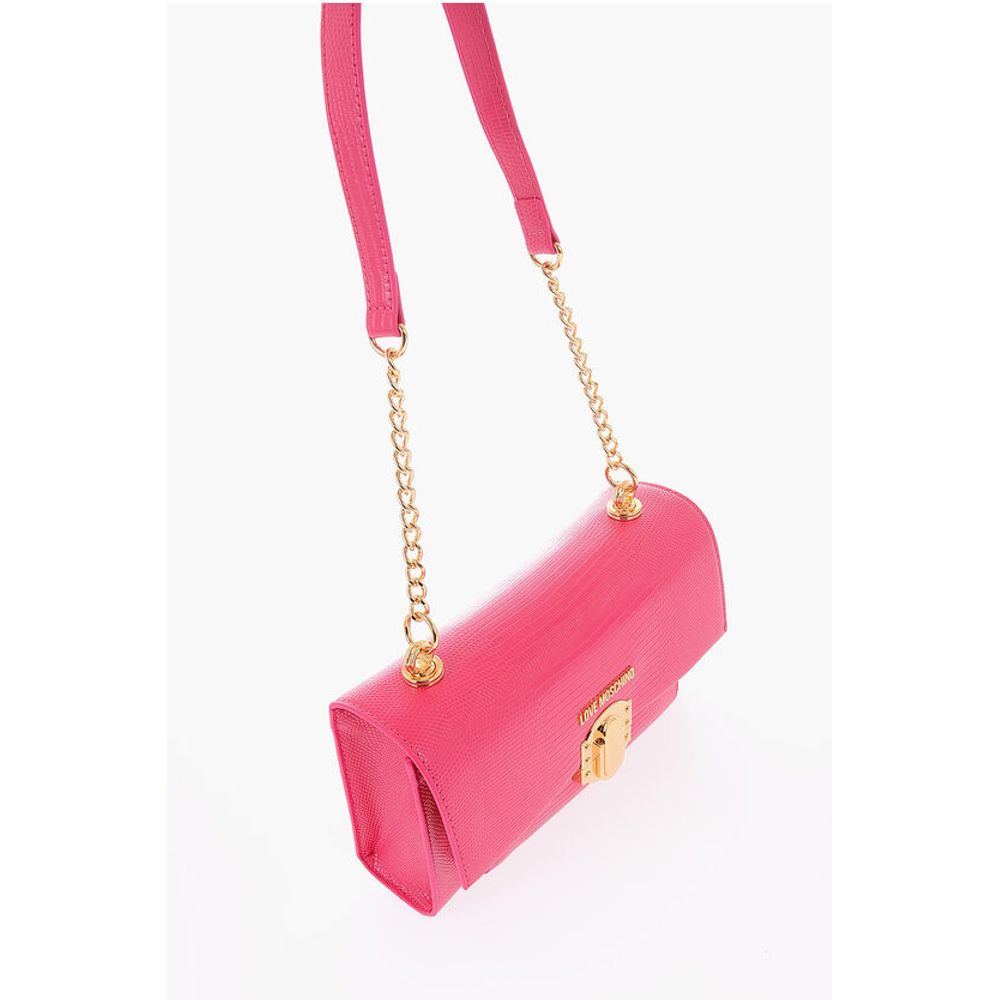 Moschino LOVE Faux Leather Shoulder Bag with Metal Magnetic Closure
