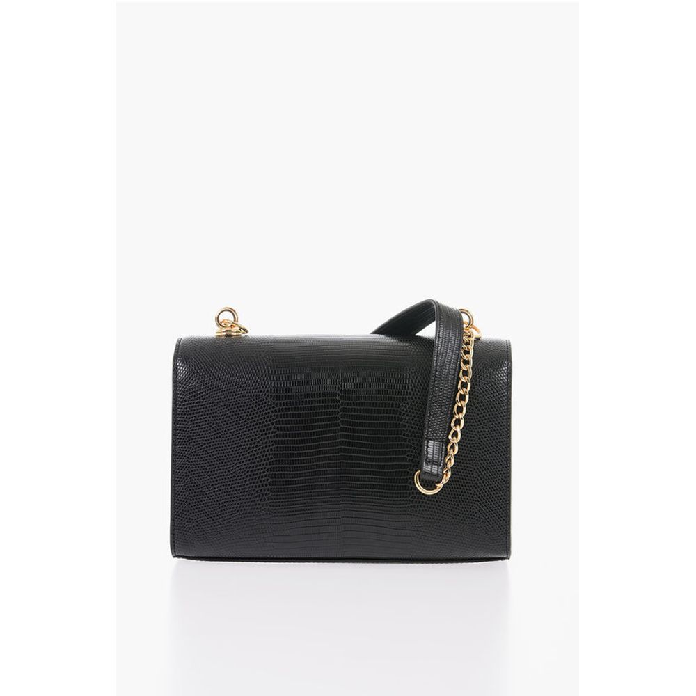 Moschino LOVE Faux Leather Shoulder Bag with Metal Magnetic Closure