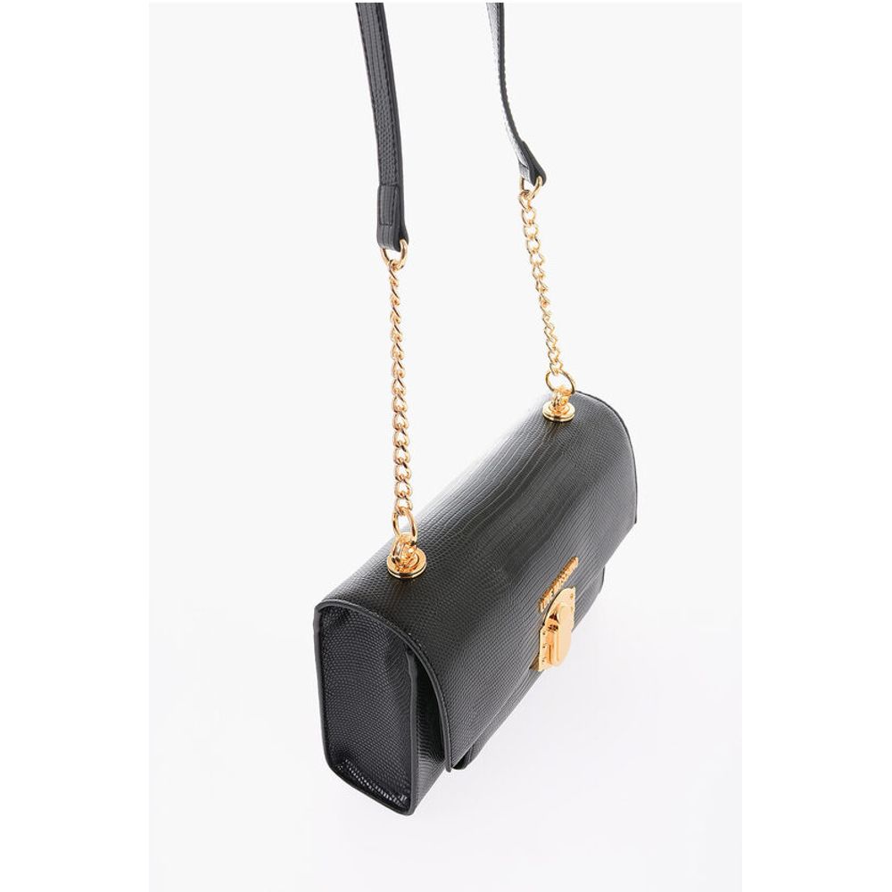 Moschino LOVE Faux Leather Shoulder Bag with Metal Magnetic Closure