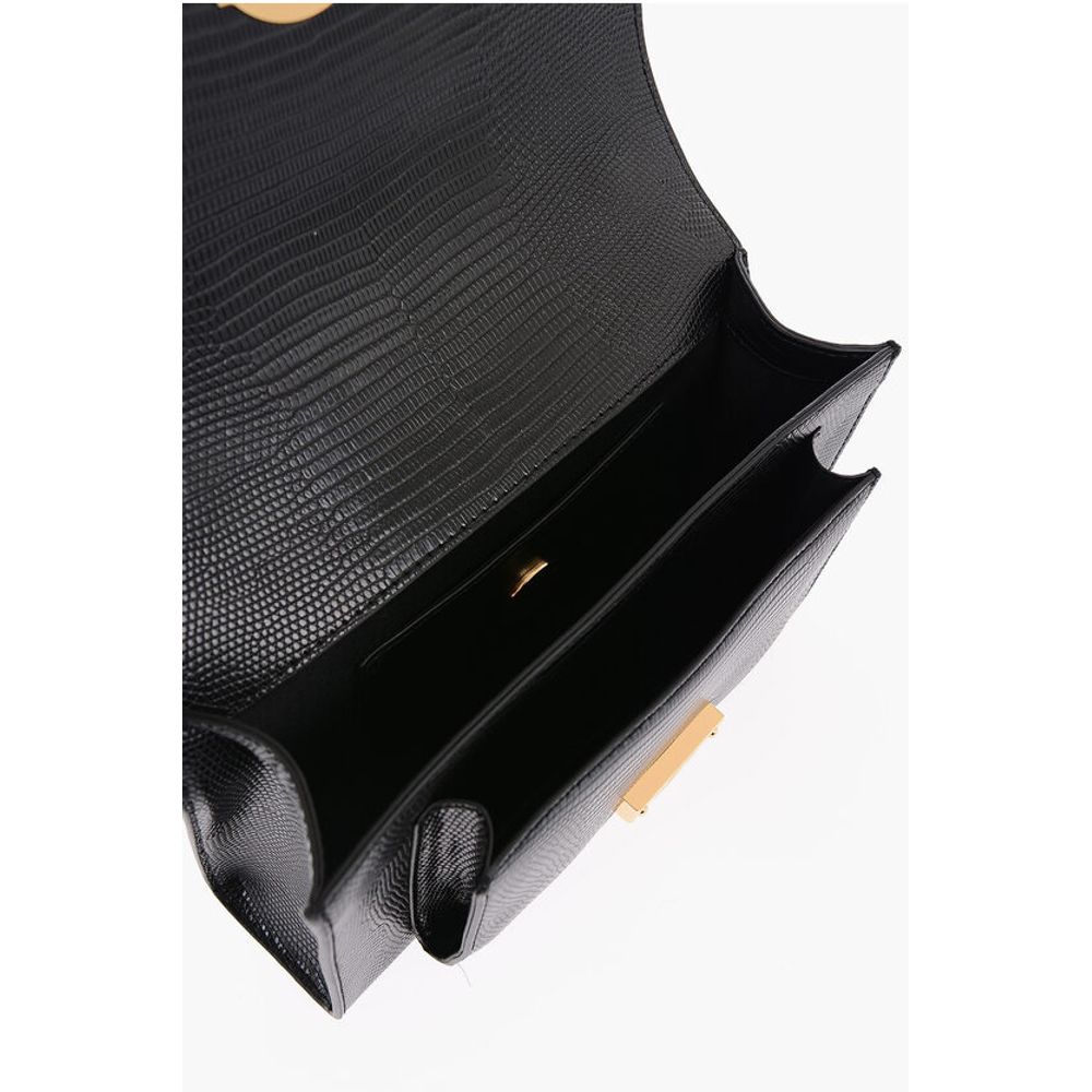 Moschino LOVE Faux Leather Shoulder Bag with Metal Magnetic Closure