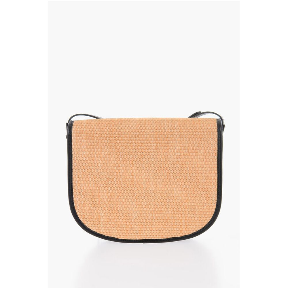 Moschino LOVE Rafia Saddle Bag with Contrasting Details
