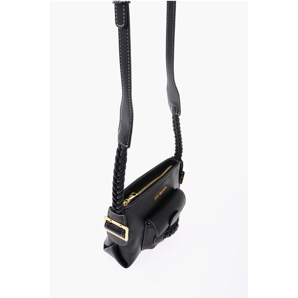 Moschino LOVE Faux Leather Crossbody Bag with Braided Details