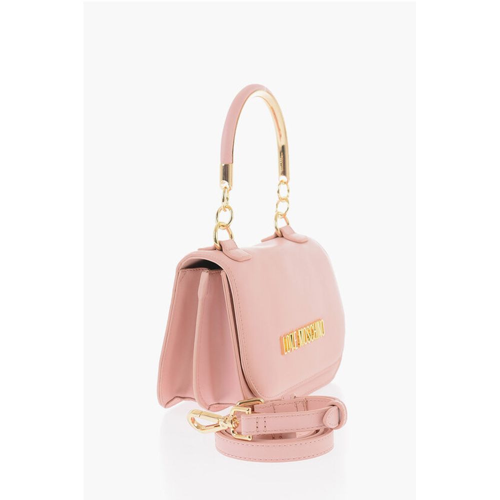 Moschino LOVE Faux Leather Handbag with Golden Handle and Removable S