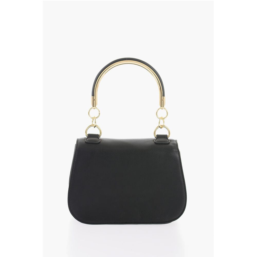 Moschino LOVE Faux Leather Handbag with Metal Golden Logo