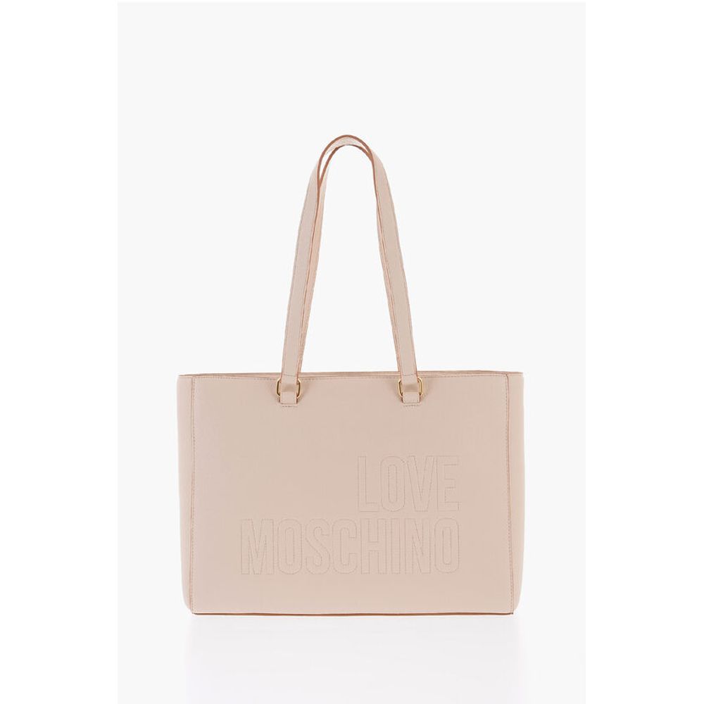Moschino LOVE Faux Leather Tote Bag with Golden Details