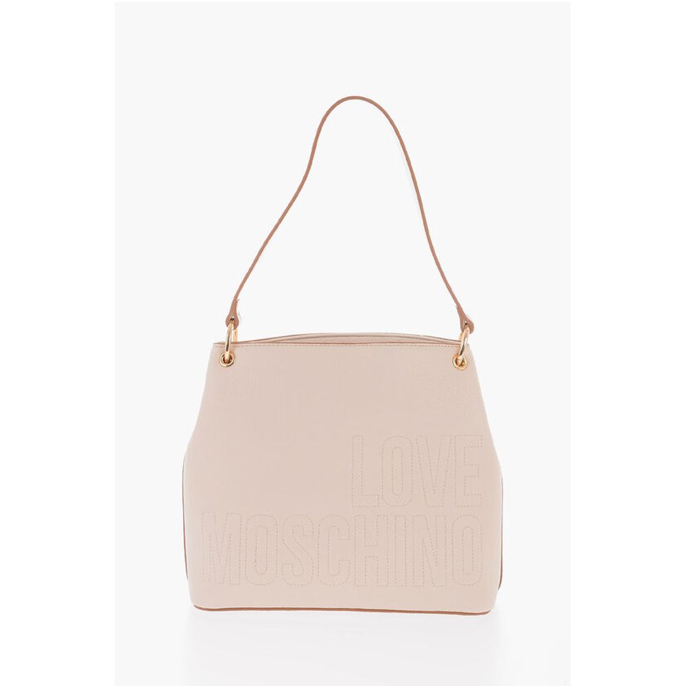 Moschino LOVE Faux Leather Shoulder Bag with Golden Details