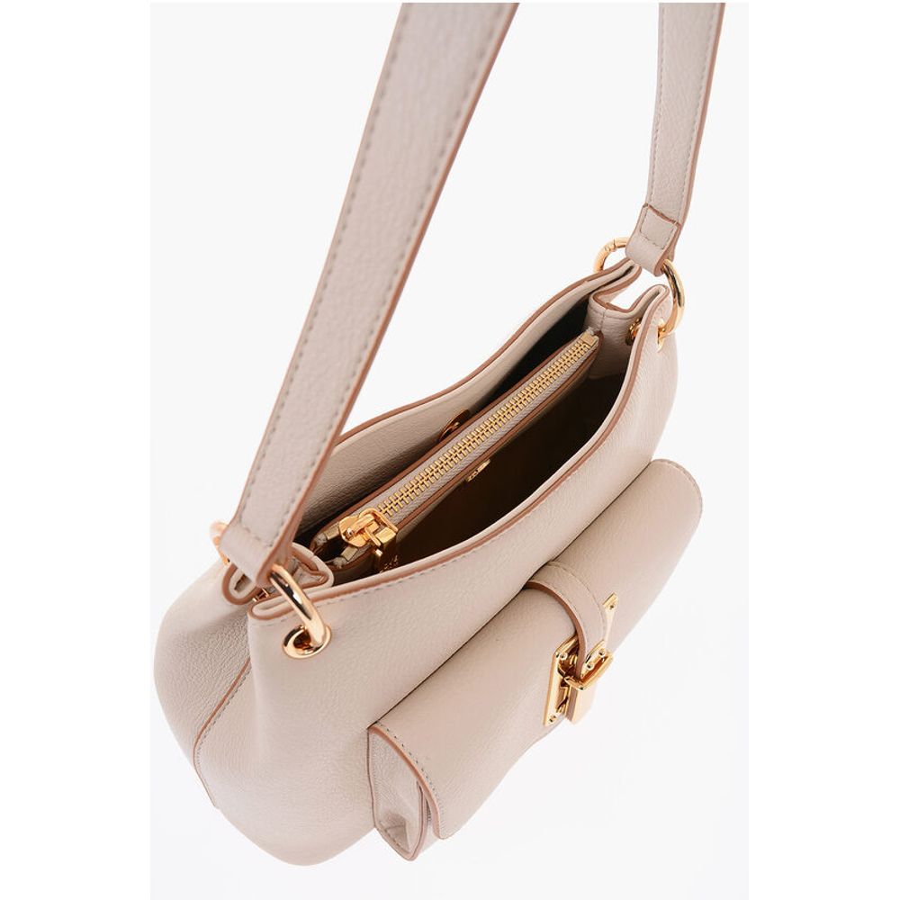 Moschino LOVE Faux Leather Shoulder Bag with Golden Details