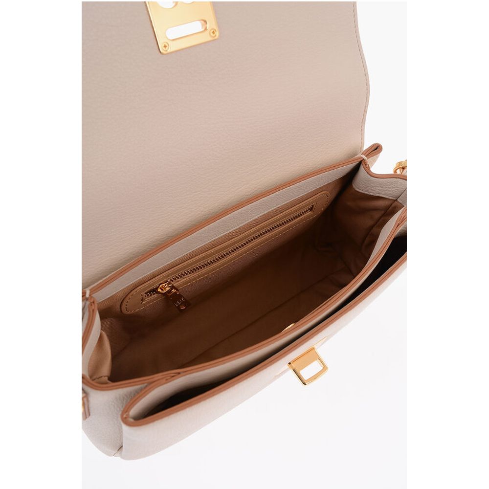 Moschino LOVE Faux Leather Shoulder Bag with Golden Details
