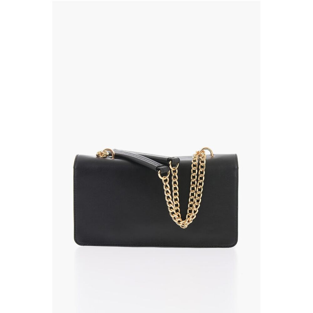Moschino LOVE Leather Bag with Double Gold Heart Decoration