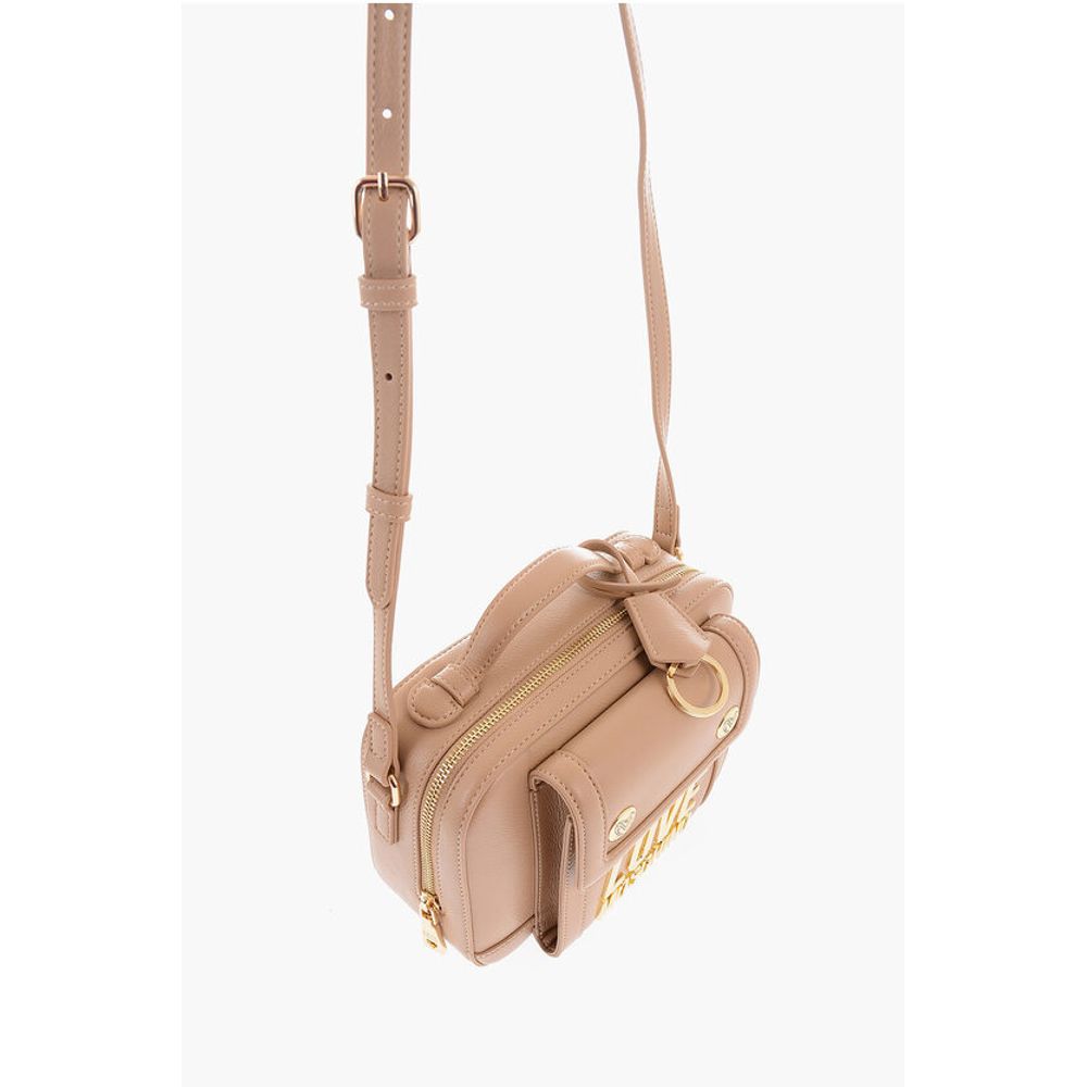 Moschino LOVE Faux Leather Crossbody Bag with Golden Logo