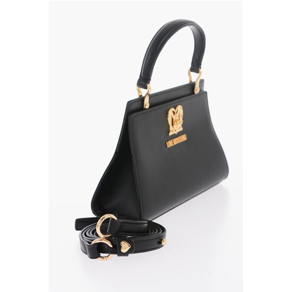 Moschino LOVE Solid Color Handbag with Removable Faux Fur Handle
