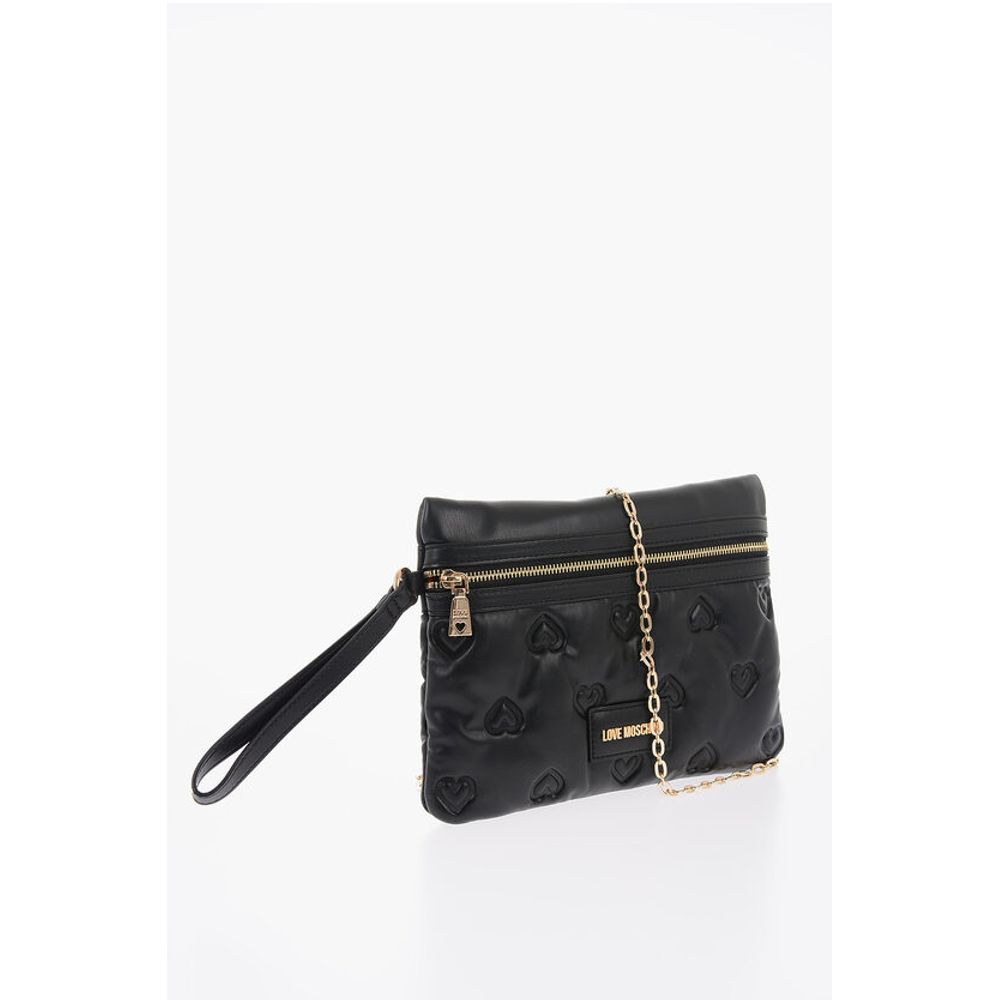 Moschino LOVE Hearts Embossed Faux Leather Handbag
