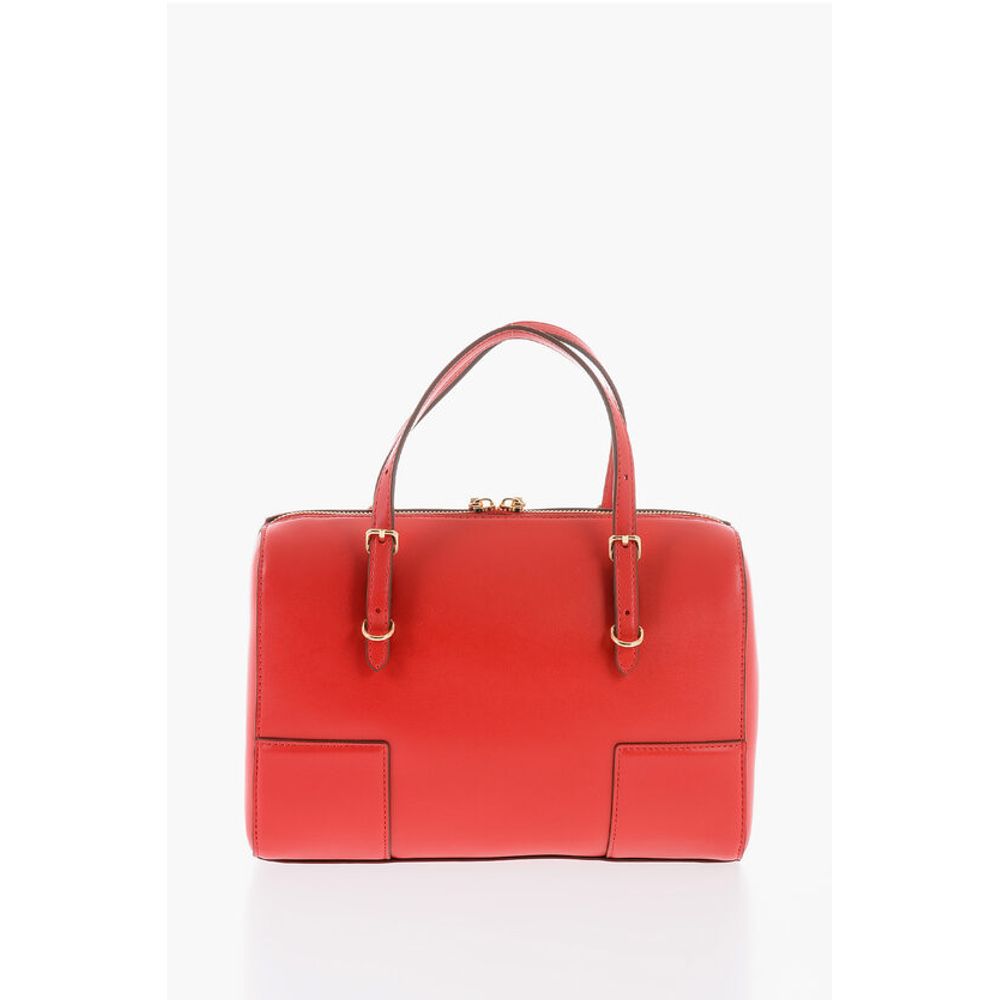 Moschino LOVE Faux Leather Handbag with Metal Golden Logo
