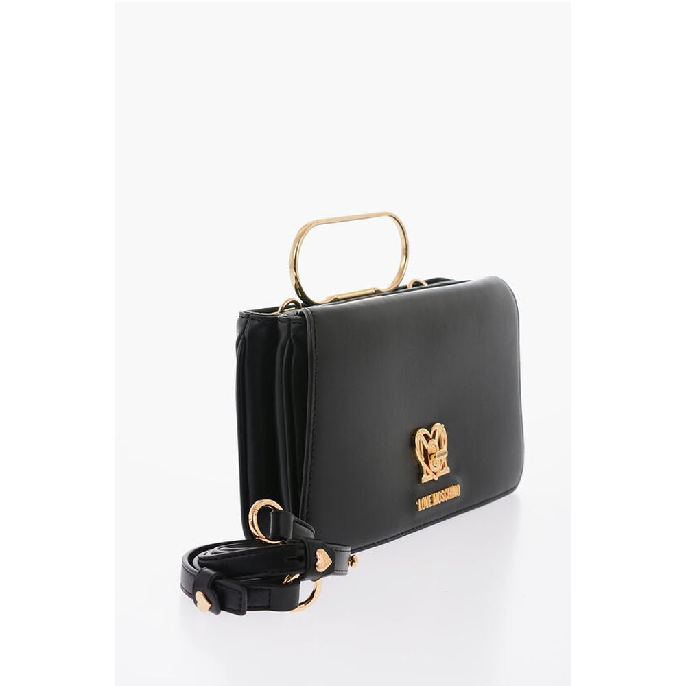 Moschino LOVE Solid Color Handbag with Removable Faux Fur Handle