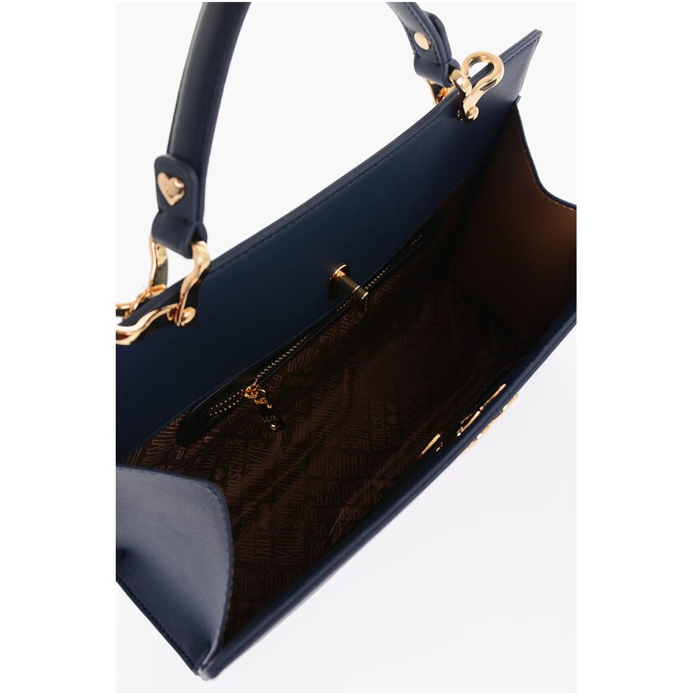 Moschino LOVE Solid Color bag with Removable Faux Fur Handle