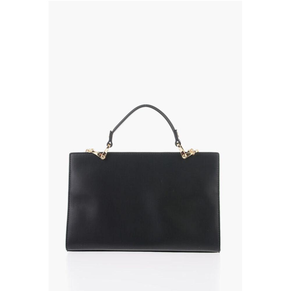 Moschino LOVE Faux Leather Bag with Golden Chain and Turn Lock Closur