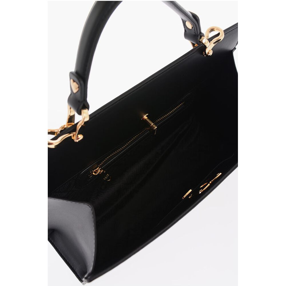 Moschino LOVE Faux Leather Bag with Golden Chain and Turn Lock Closur