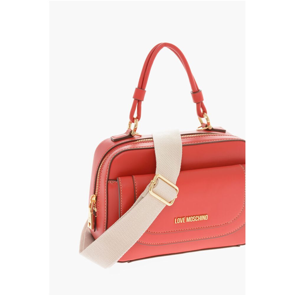 Moschino LOVE Faux Leather Handbag with Visible Stitching