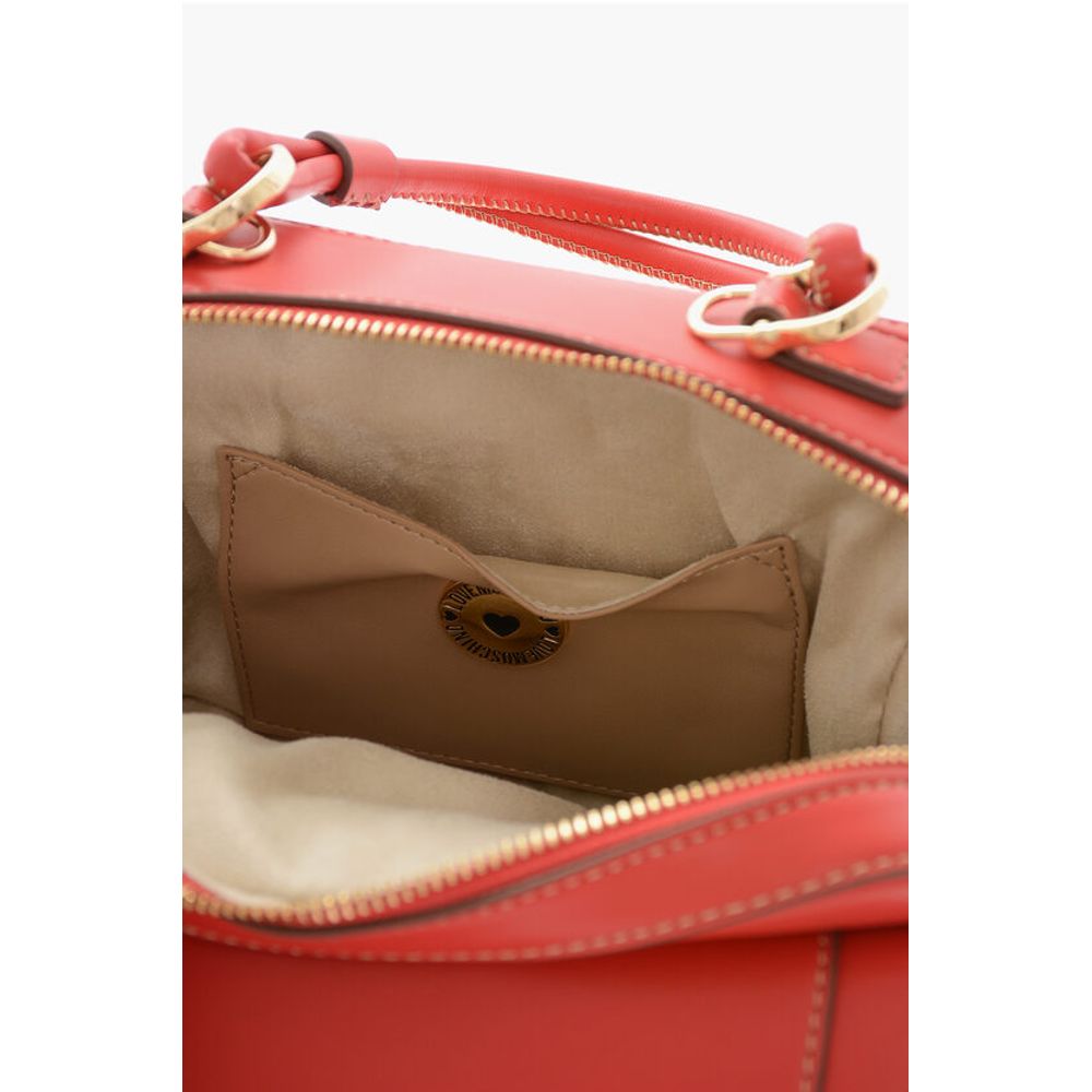 Moschino LOVE Faux Leather Handbag with Visible Stitching