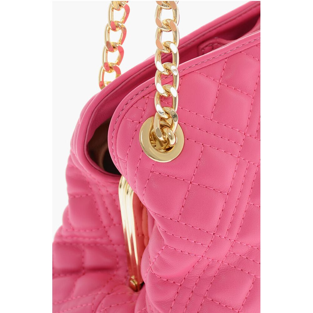 Moschino LOVE Quilted Mini Handle Bag with Golden Logo